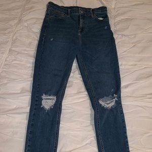 Topshop Moto Jamie Skinny Jeans Distressed Raw-Hem